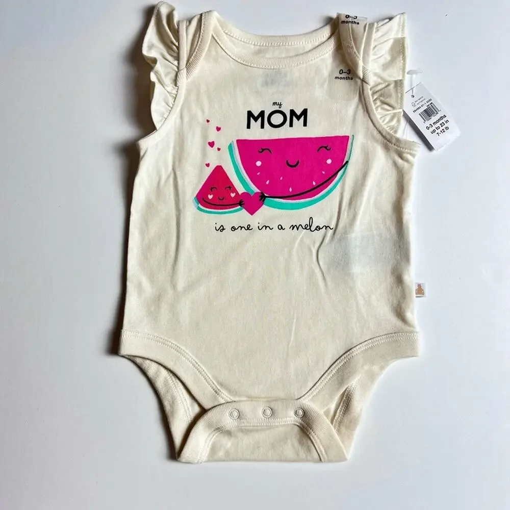 Gap Baby Flutter Sleeve  MOM Graphic Style Snap Closure Onesie Sz 0-3M